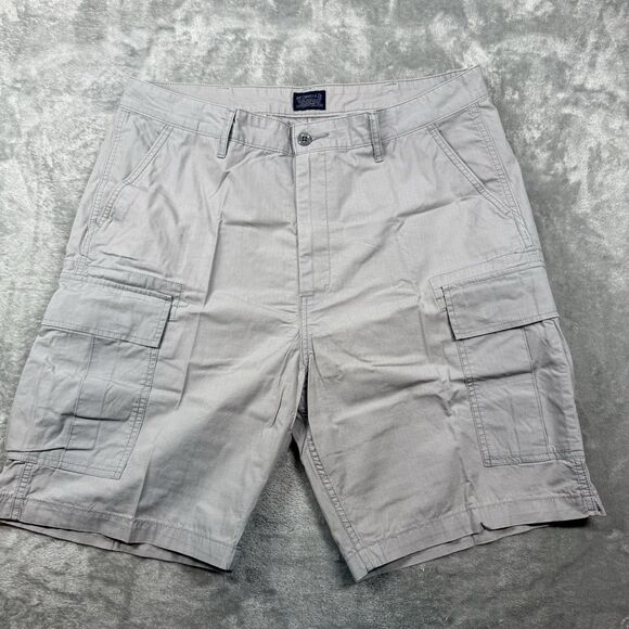 Levi’s Cargo Shorts Men’s 38 Gray Solid Canvas Pockets Hiking Casual Cotton - Picture 1 of 7